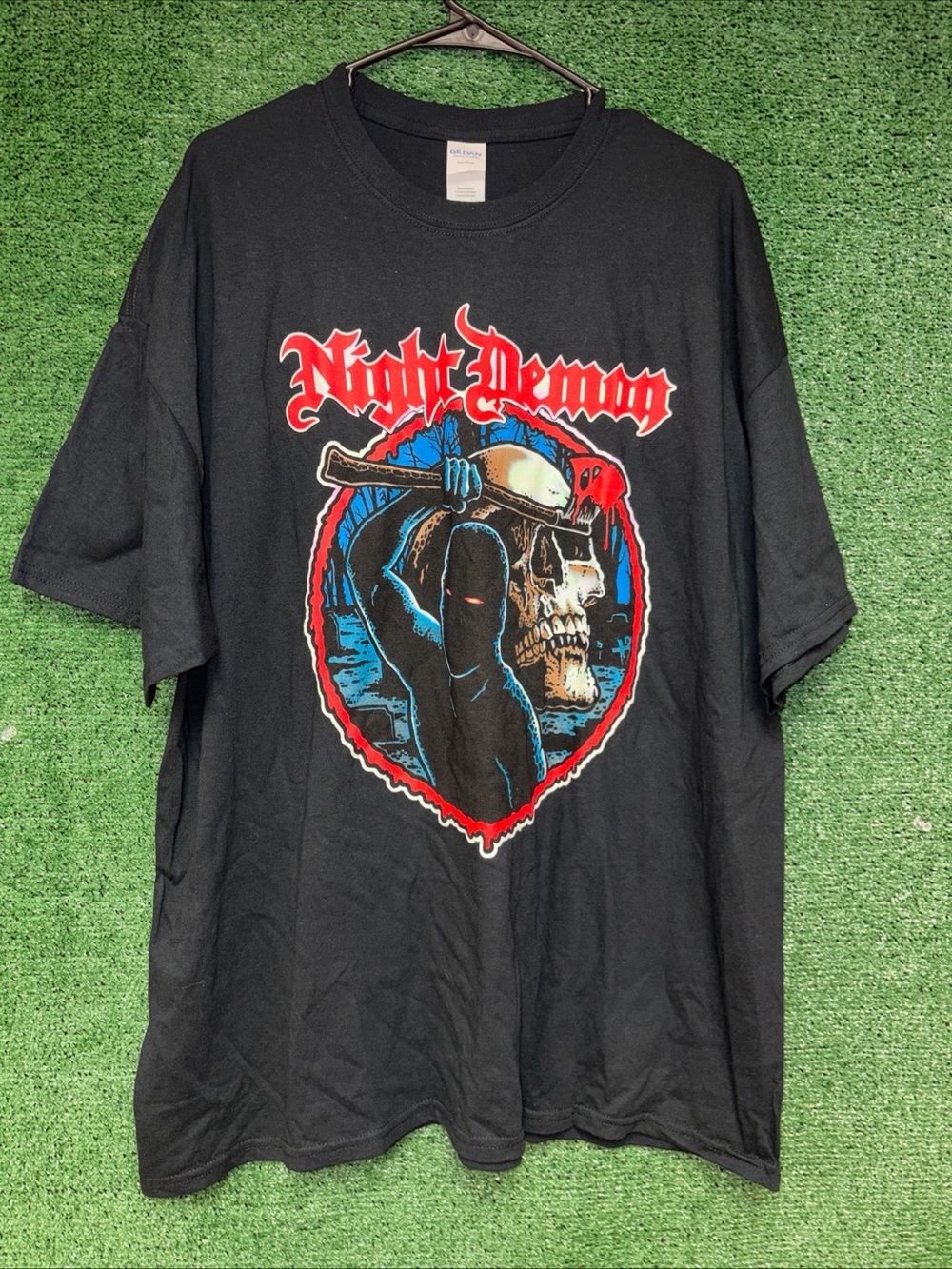 Night Demon Black Band Shirt XXL Gildan tag.